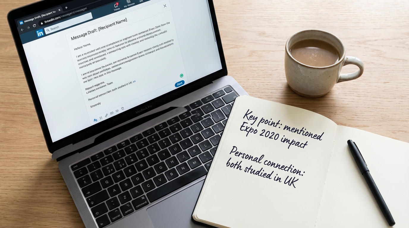 A person typing on a laptop with a notebook nearby