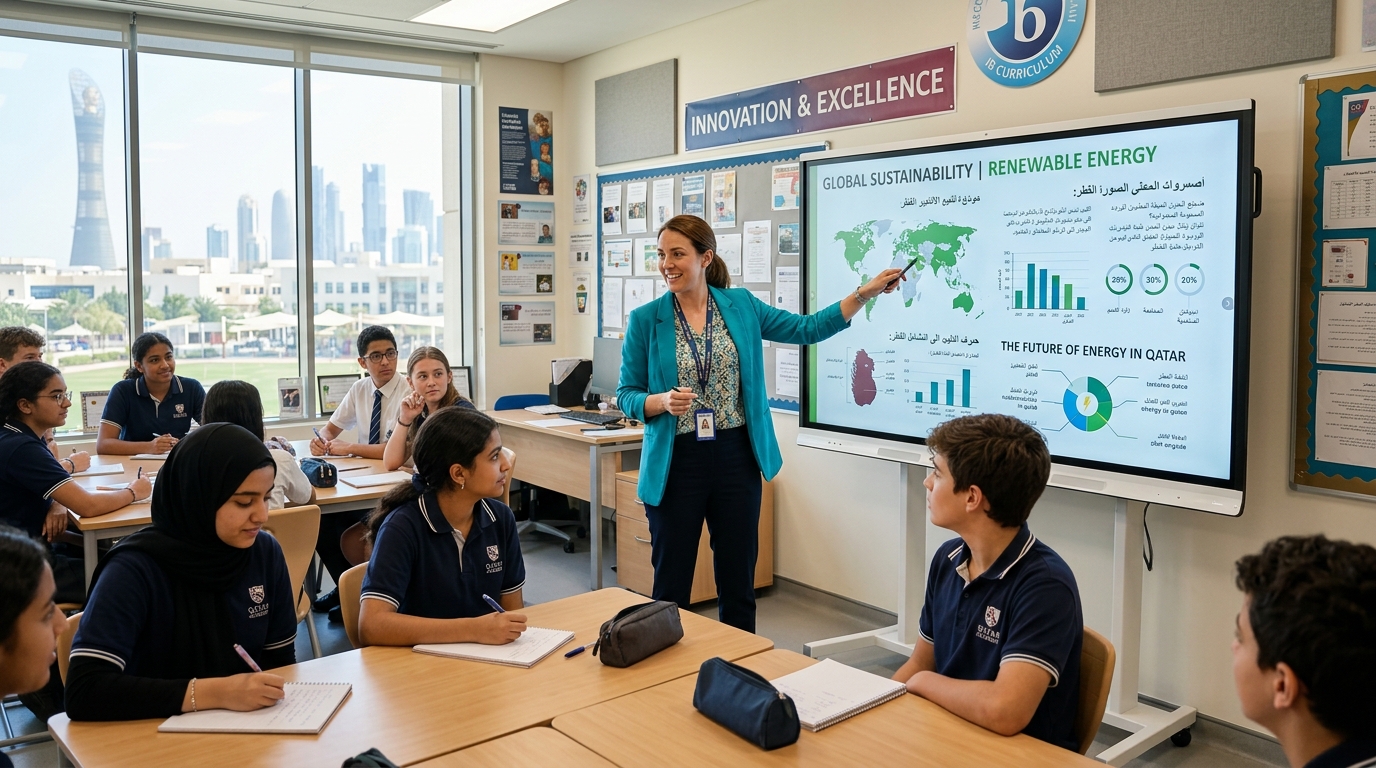 Modern international school classroom in Doha Qatar