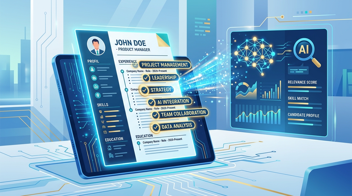 AI analyzing a resume digitally