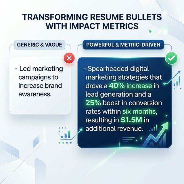 Outcome-based metrics vs generic resume bullets
