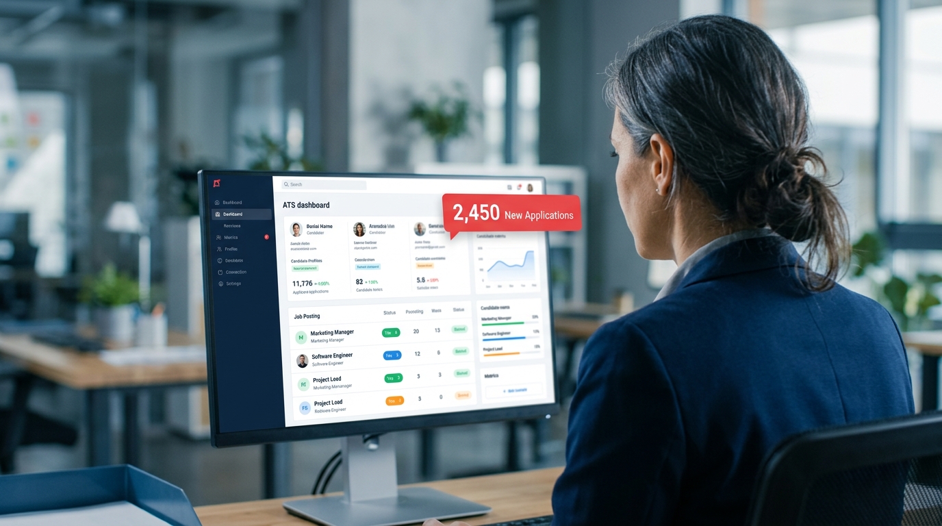 Recruiter's screen showing hundreds of unread LinkedIn Easy Apply applications