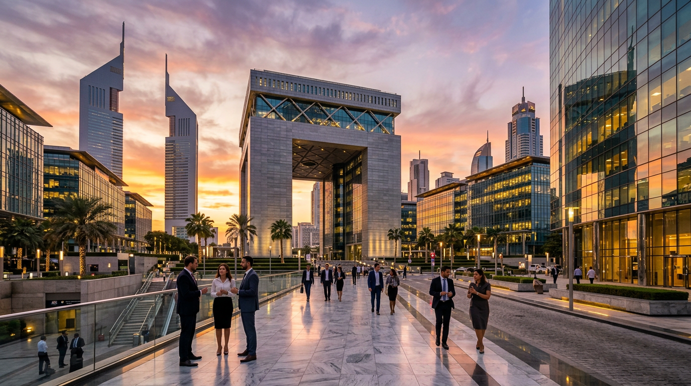 DIFC Dubai International Financial Centre skyline