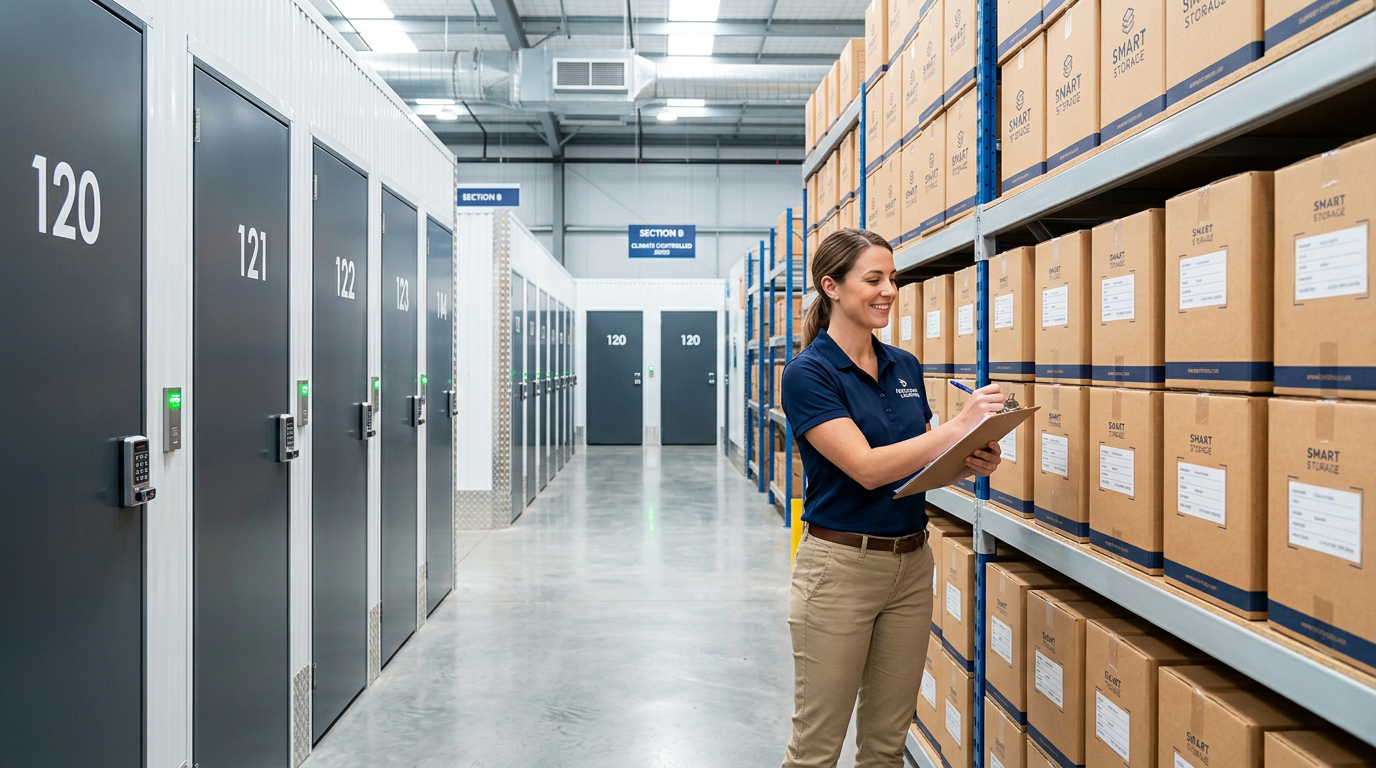 A climate-controlled temporary storage facility in Dubai.