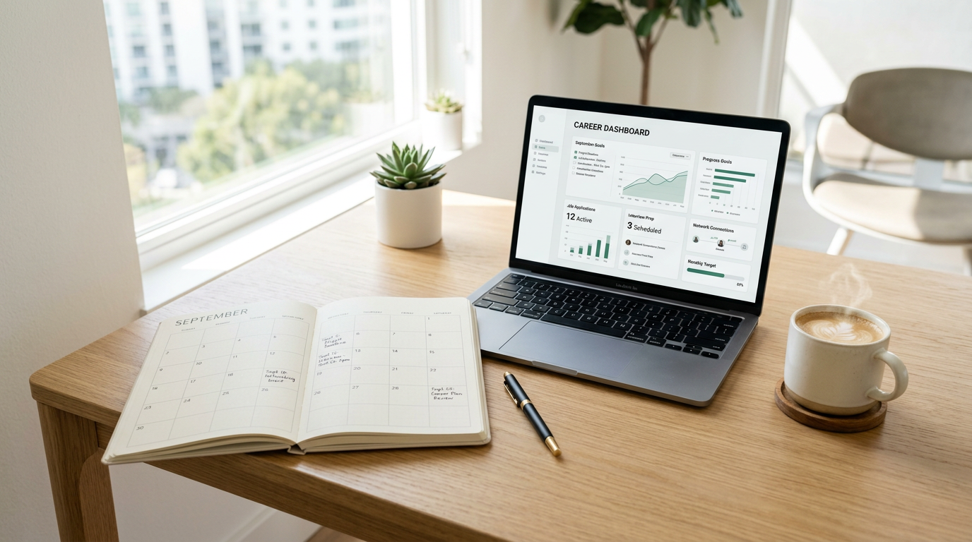 A professional executive looking at a digital calendar to plan a Dubai relocation