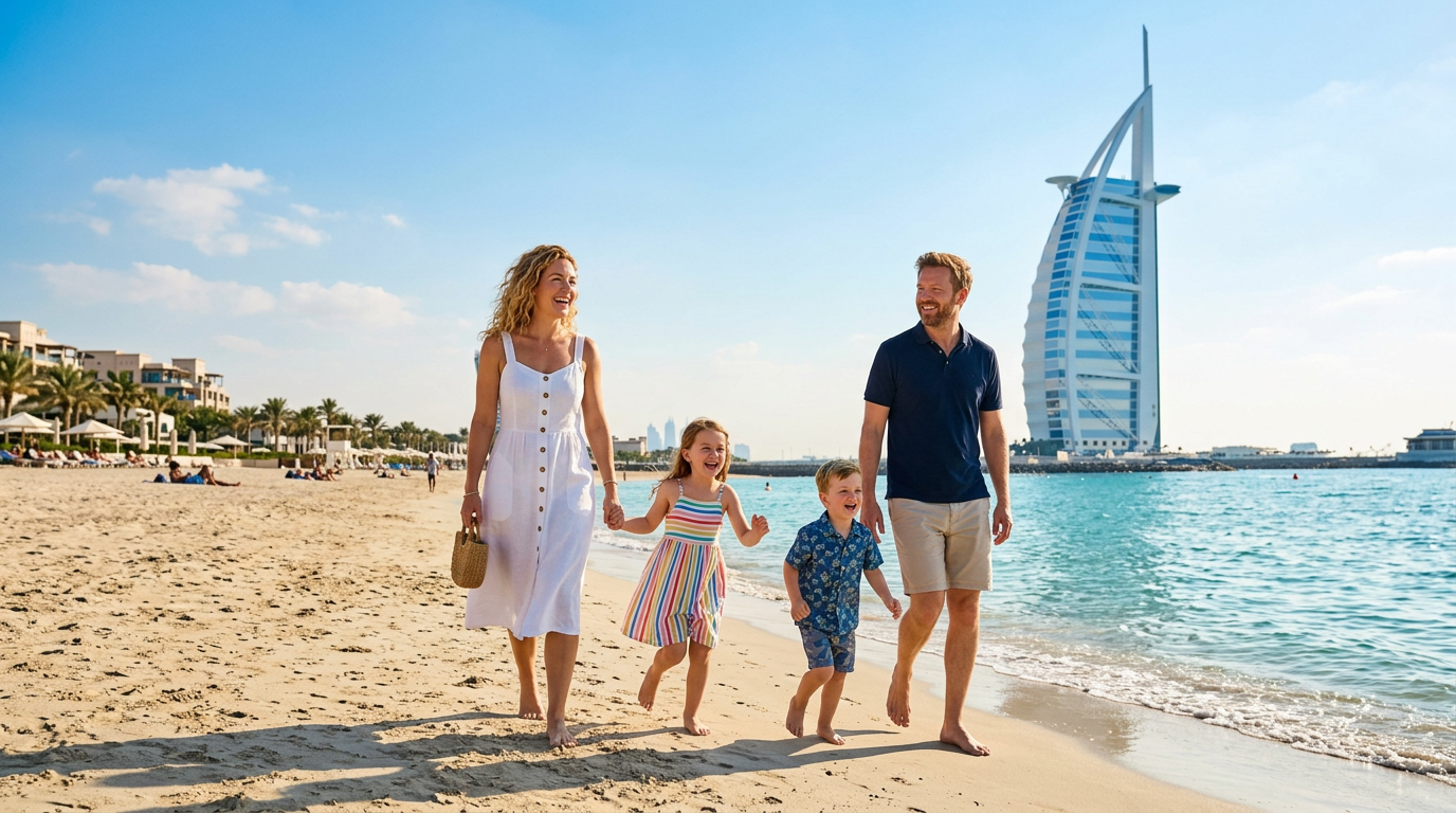 Expat family enjoying the lifestyle benefits of relocating their business to Dubai